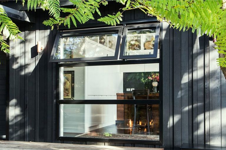 Aluminium windows installed on a modern Auckland home — awning, casement and sliding styles by Ali-Frame